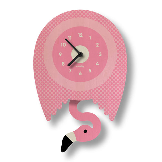 Flamingo Pendulum Clock - Wood