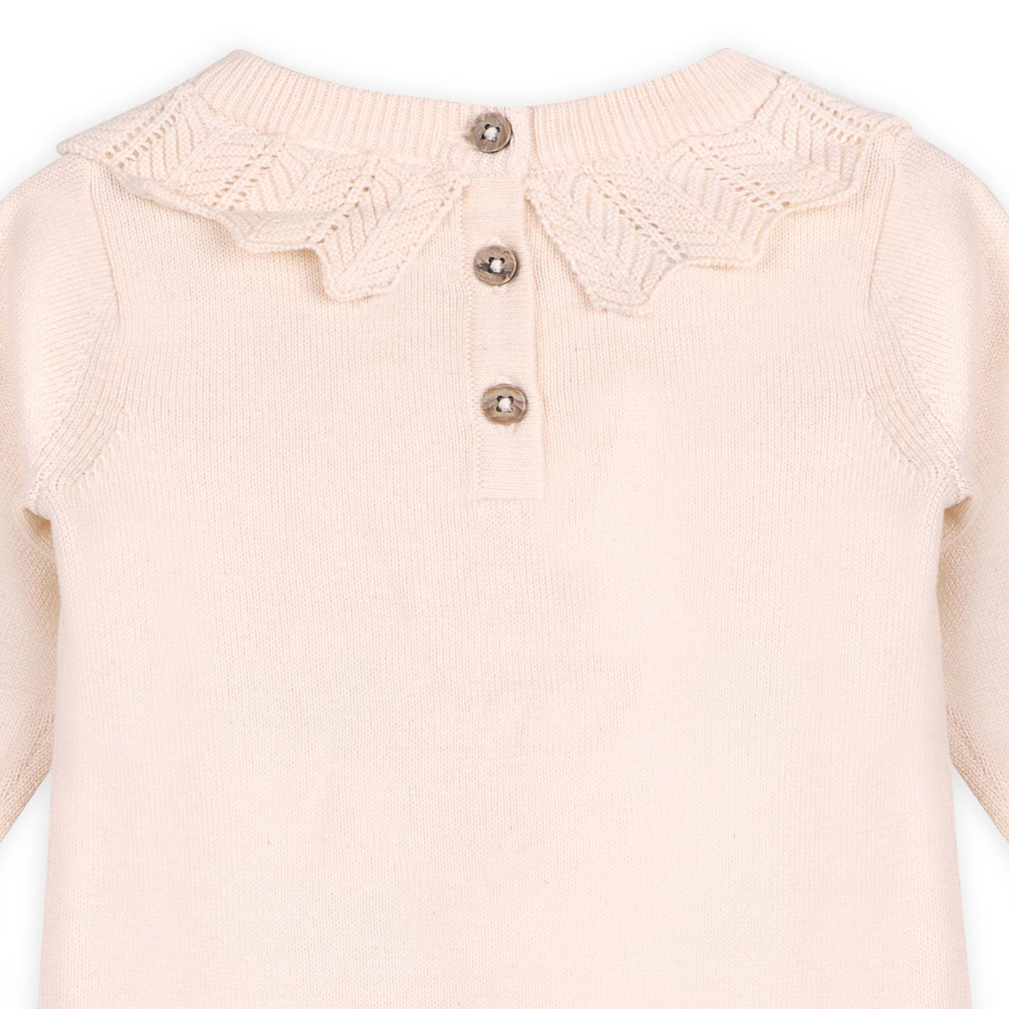 Emma Floral Embroidered Knit Baby Ruffle Dress (Organic)