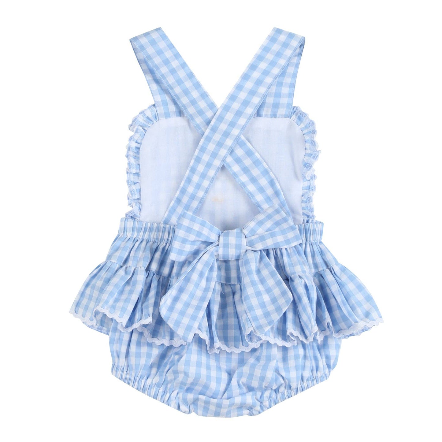 Blue Gingham Goose Romper