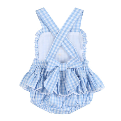 Blue Gingham Goose Romper