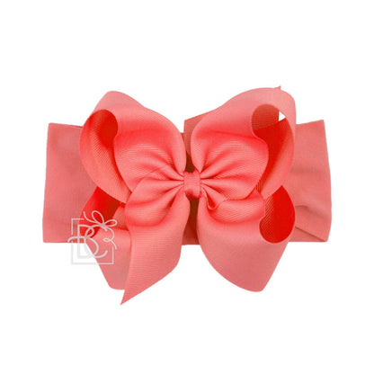 Wide Headband w/Classic Grossgrain Bow