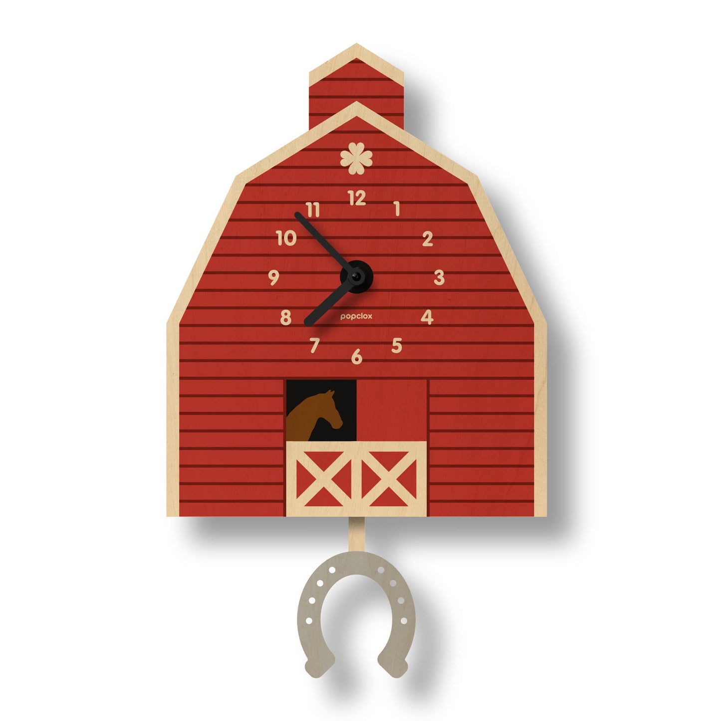 Horse Barn Pendulum Clock - Wood