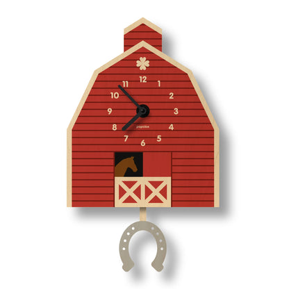 Horse Barn Pendulum Clock - Wood