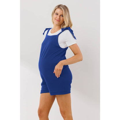 Tie Shoulder Sleeveless Maternity Romper