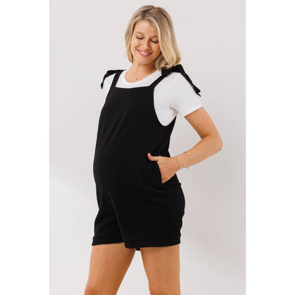 Tie Shoulder Sleeveless Maternity Romper
