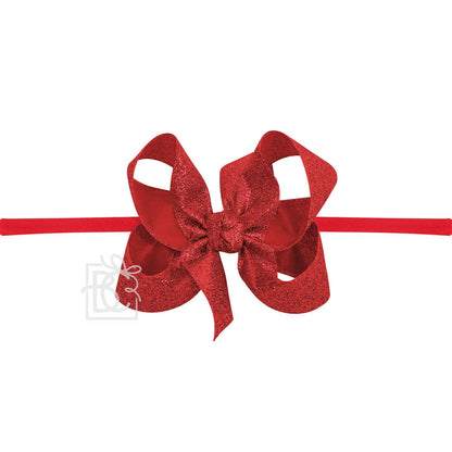 1/4" Headband w/Glitter Bow