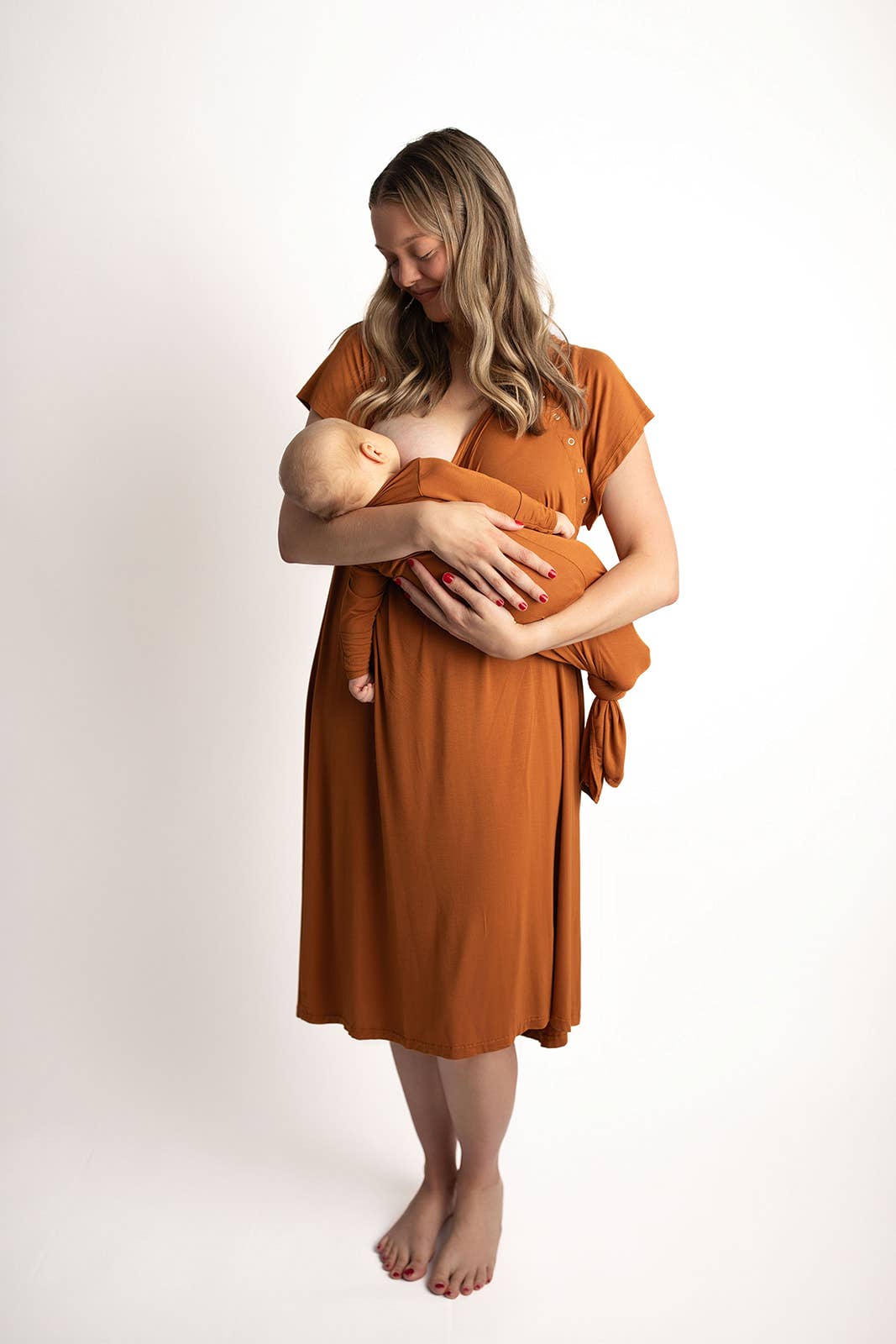 Saddle Longhorn Orange Western Knotted Newborn Baby Gown