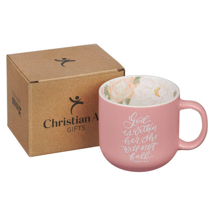 Mug Pink God is Within Her Ps. 46:5