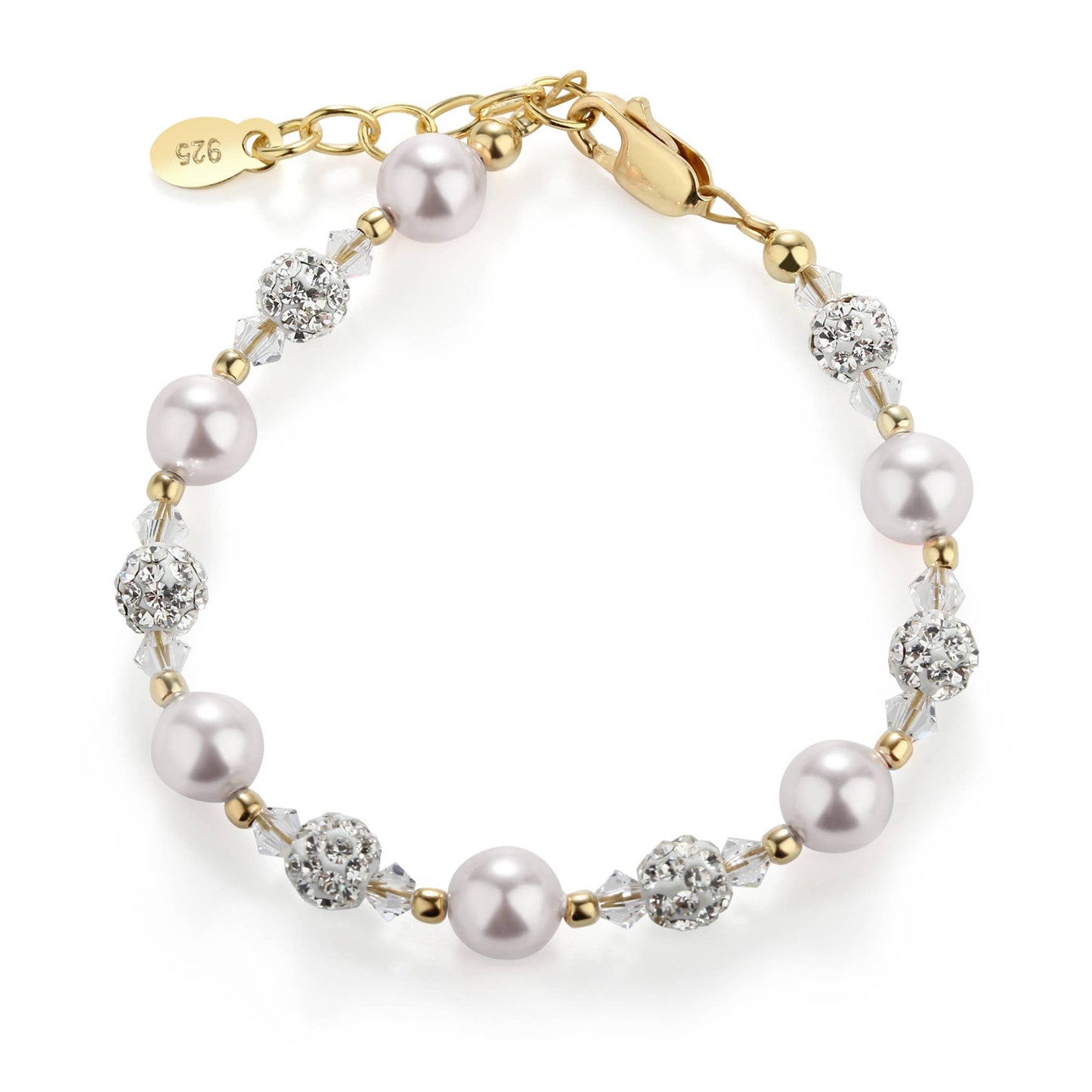 Children's 14K Gold Plated Pearl Baby/Kids Bracelet