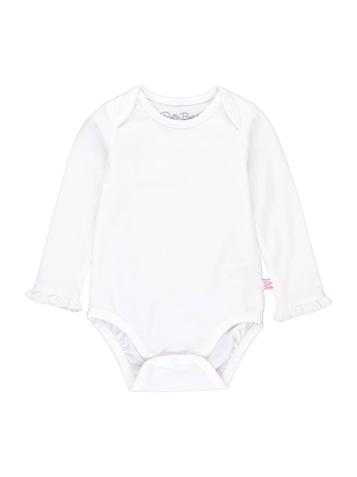 Baby Girls White Knit Long Sleeve Ruffle Bodysuit