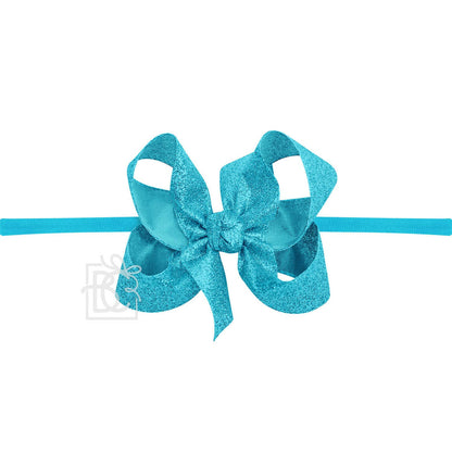 1/4" Headband w/Glitter Bow
