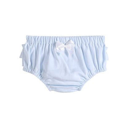 2 pc Light Blue and White Baby Bloomers