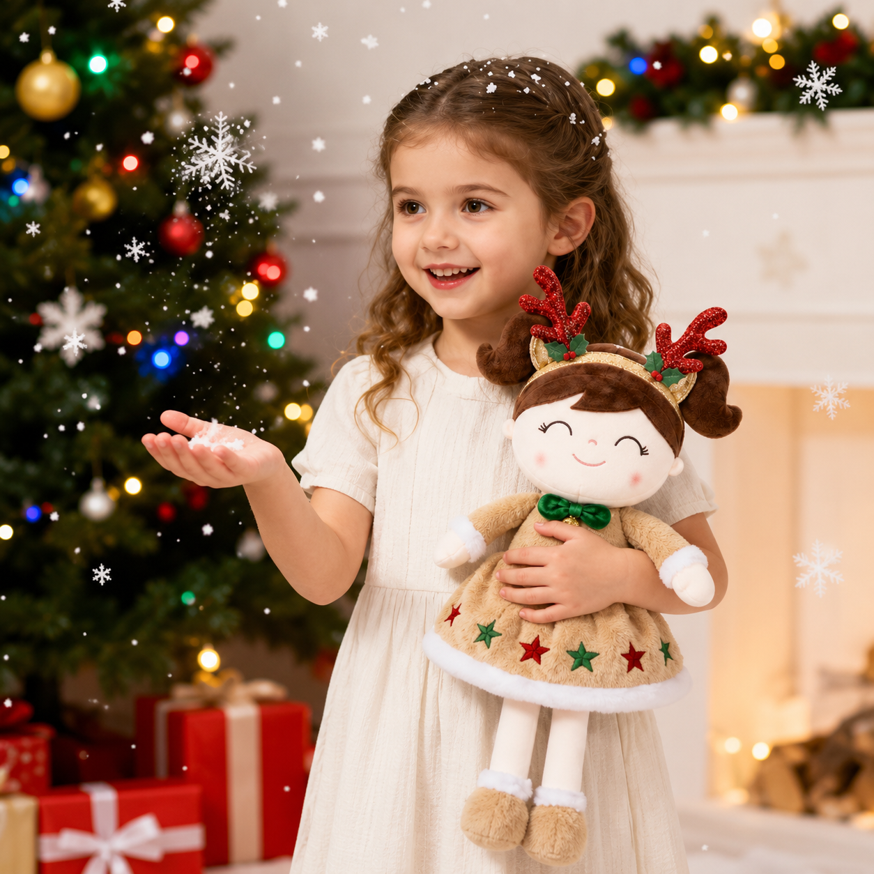 16" Reindeer Holiday Keepsake Plush Doll