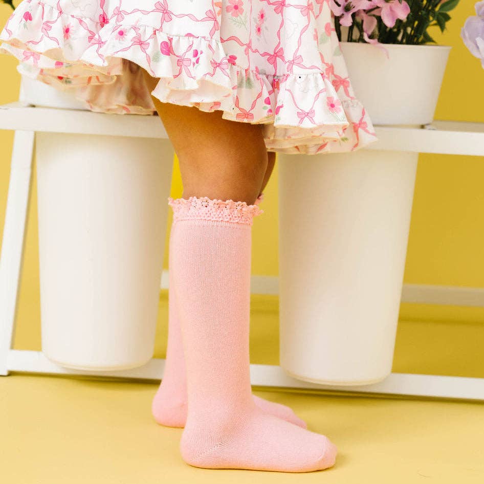 Blossom Lace Top Knee High Socks