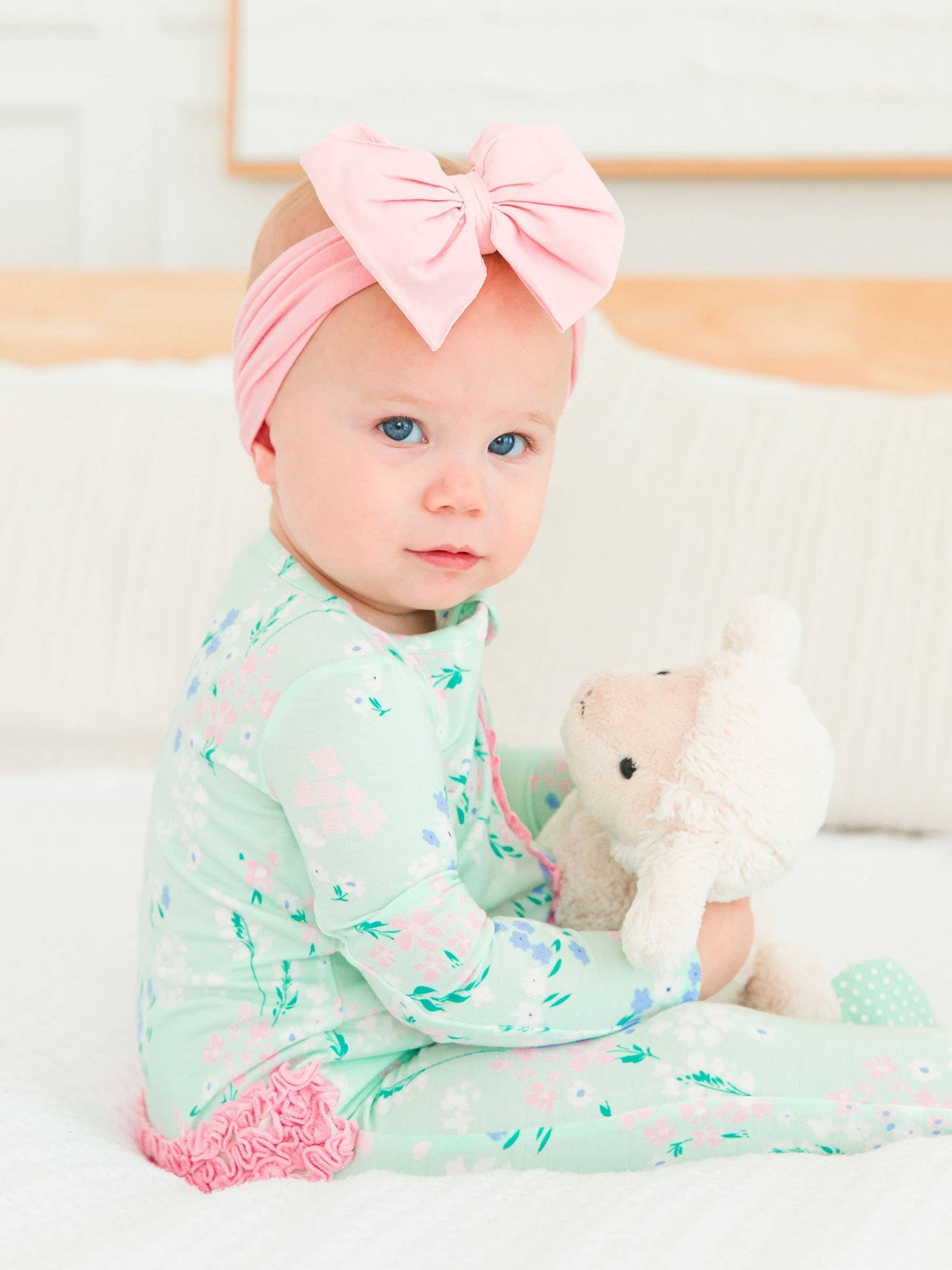 Mint Meadow Footed Ruffle One Piece Pajama