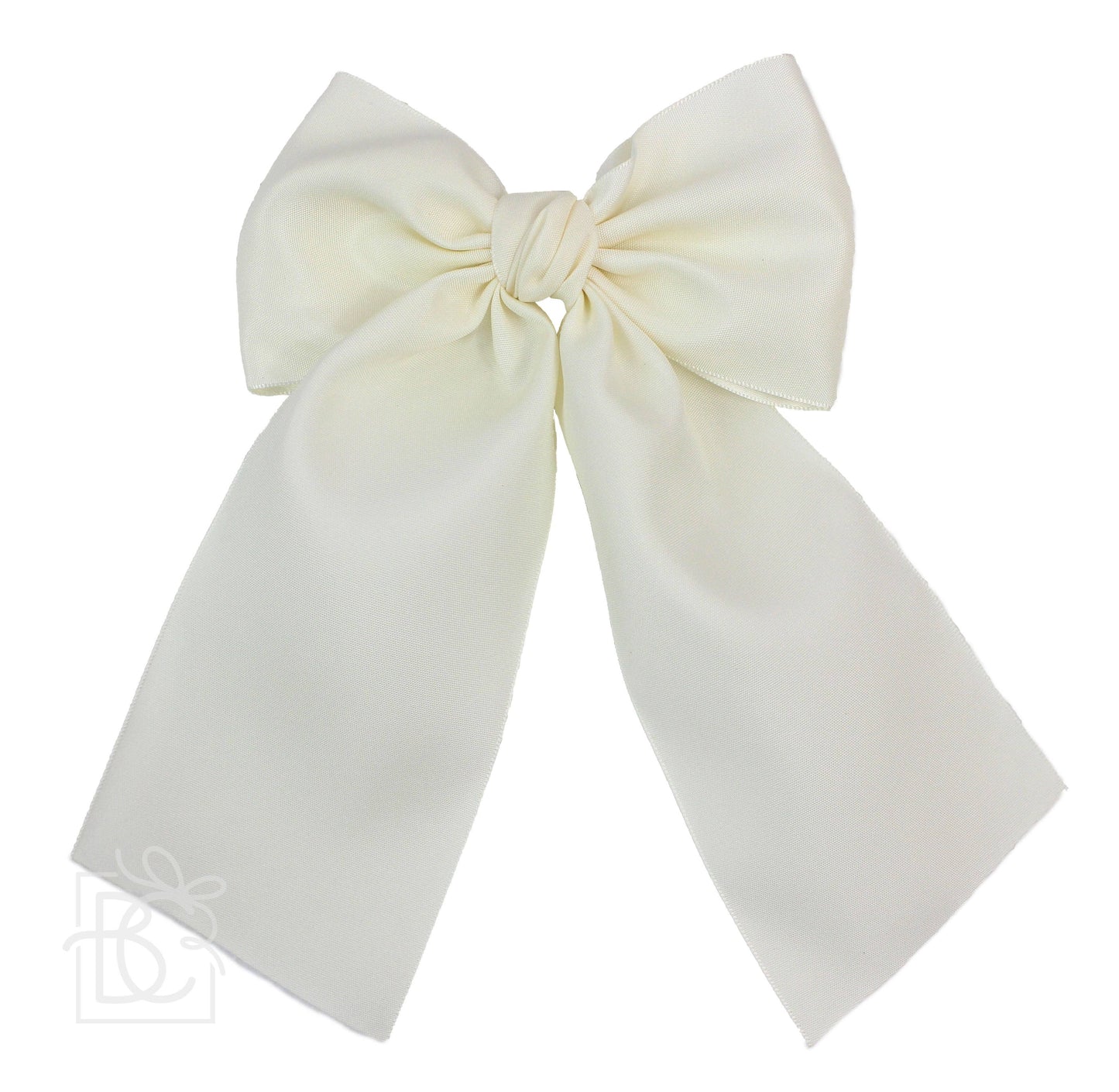 Opaque Satin Bow w/Tails on Alligator Clip