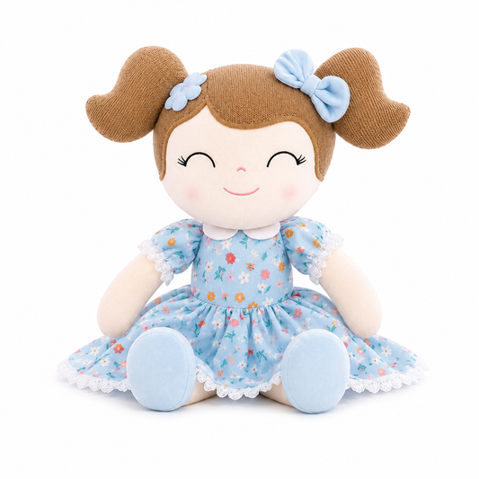 16" Blue Floral Keepsake Plush Doll