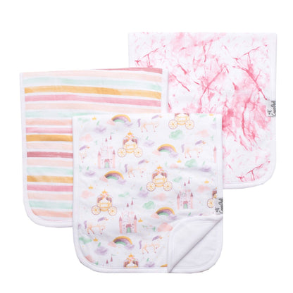 3 Pack Premium Burp Cloths - Enchanted