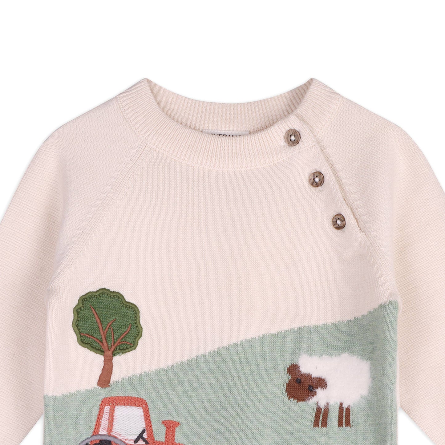 Farm Sheep Jacquard Sweater Knit Baby Pullover