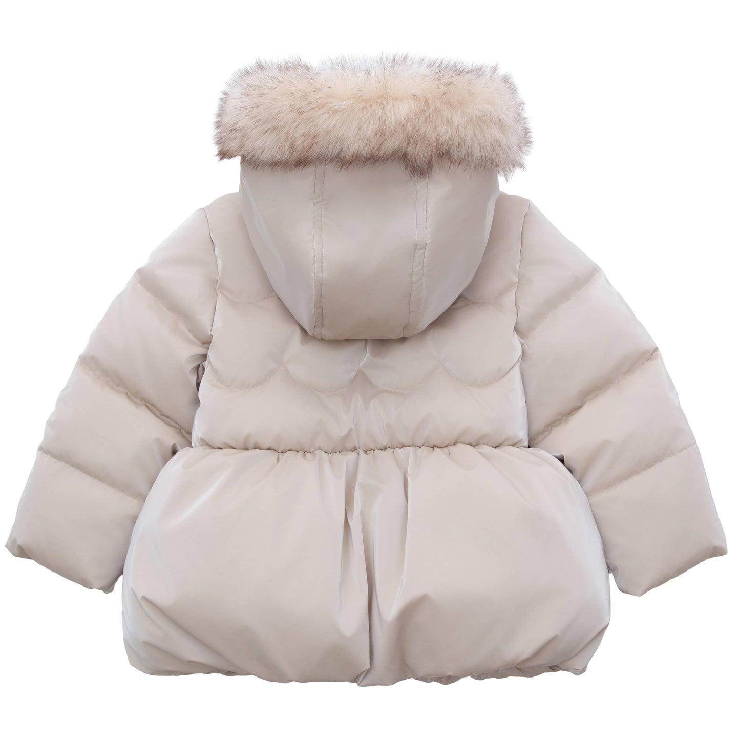 Toddler Girls' Glossy Coat Mini Fur Lined Jacket