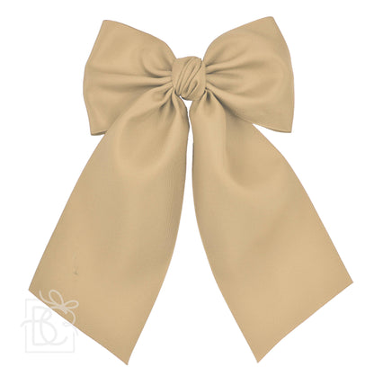 Opaque Satin Bow w/Tails on Alligator Clip