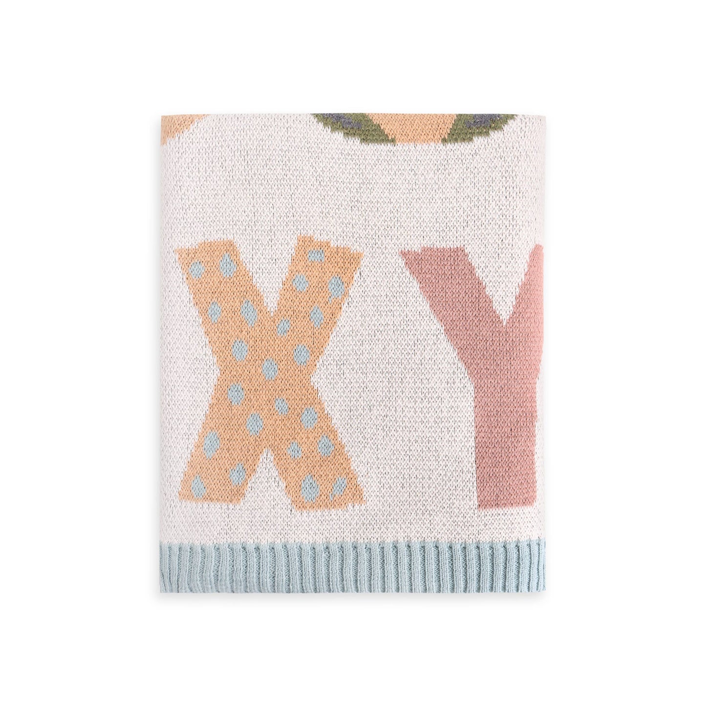 Alphabet Organic Sweater Knit Baby Blanket