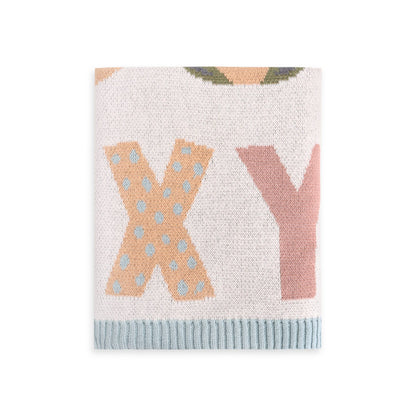 Alphabet Organic Sweater Knit Baby Blanket