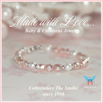 Pastel Pink Faceted Pearl Bracelet