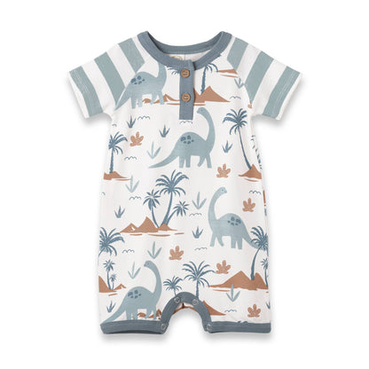 Baby Boy's Dino Isle Bamboo Shortie Romper