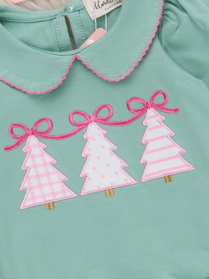 Pastel Evergreen Embroidered Bubble Romper
