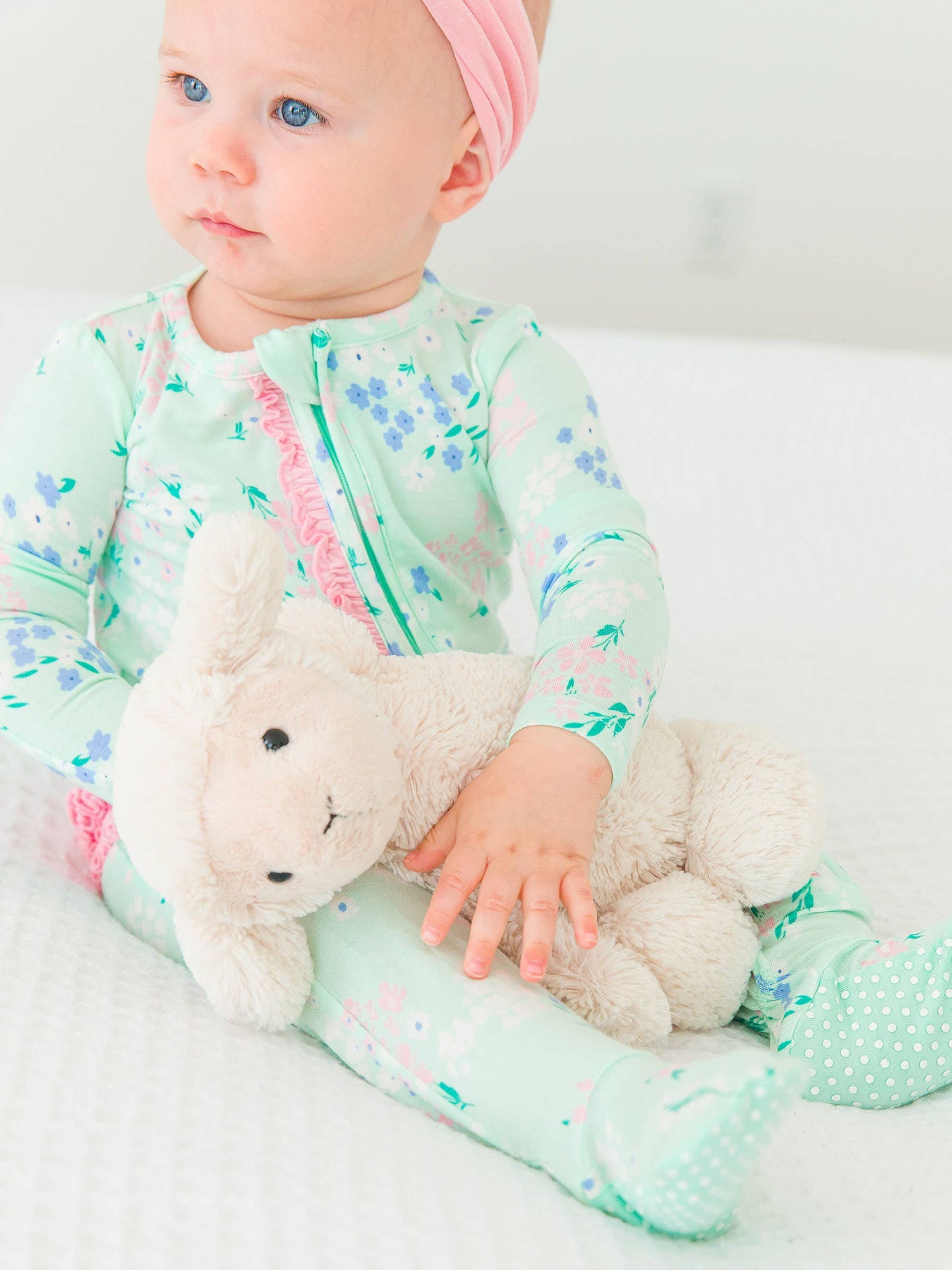 Mint Meadow Footed Ruffle One Piece Pajama