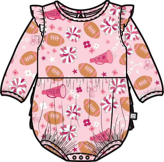 Spirit Squad Football L/S Flutter Bubble Romper