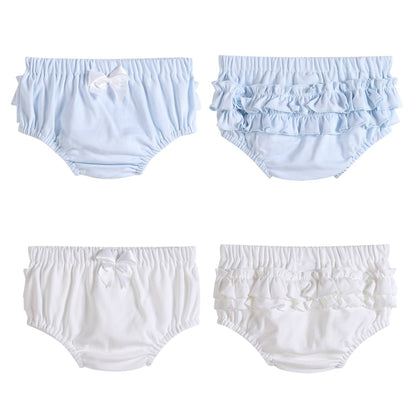 2 pc Light Blue and White Baby Bloomers