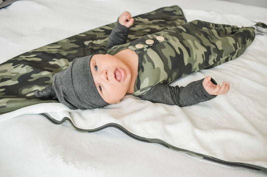 Camo | Knot Gown & Hat Set