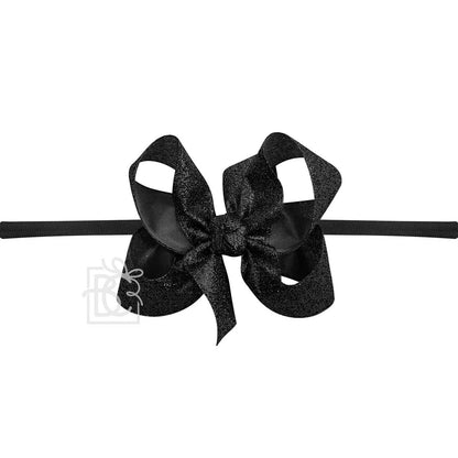1/4" Headband w/Glitter Bow