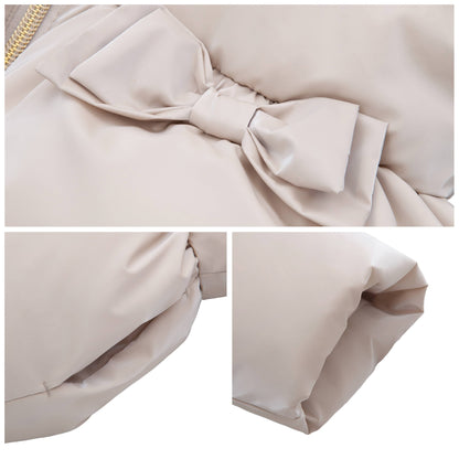 Toddler Girls' Glossy Coat Mini Fur Lined Jacket