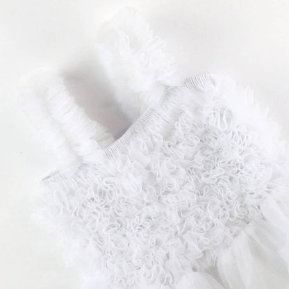 Girls White Tulle Sleeveless Princess Petti Dress