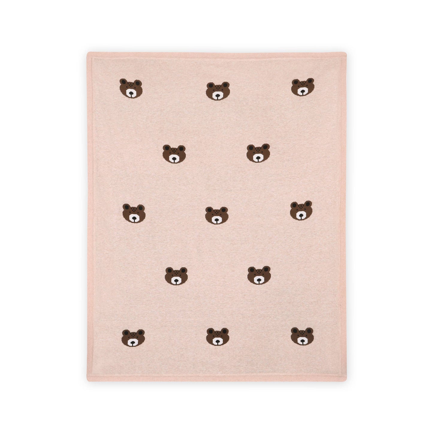 Brown Bear - Organic Cotton Jacquard Knit Baby Blanket