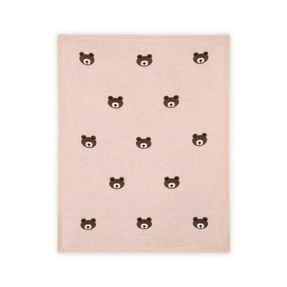 Brown Bear - Organic Cotton Jacquard Knit Baby Blanket