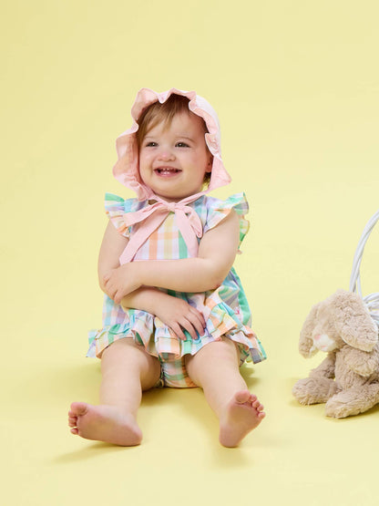 Baby Girls Poppy Rainbow Plaid Woven Ruffle Sleeve Swing Top & Bloomer Set