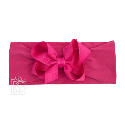 Wide Headband w/Classic Grossgrain Bow