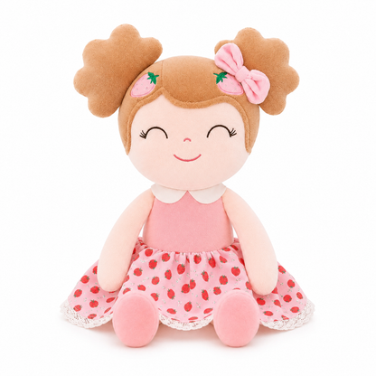 16" Keepsake Plush Doll - Strawberry Dress Light Brown Hair