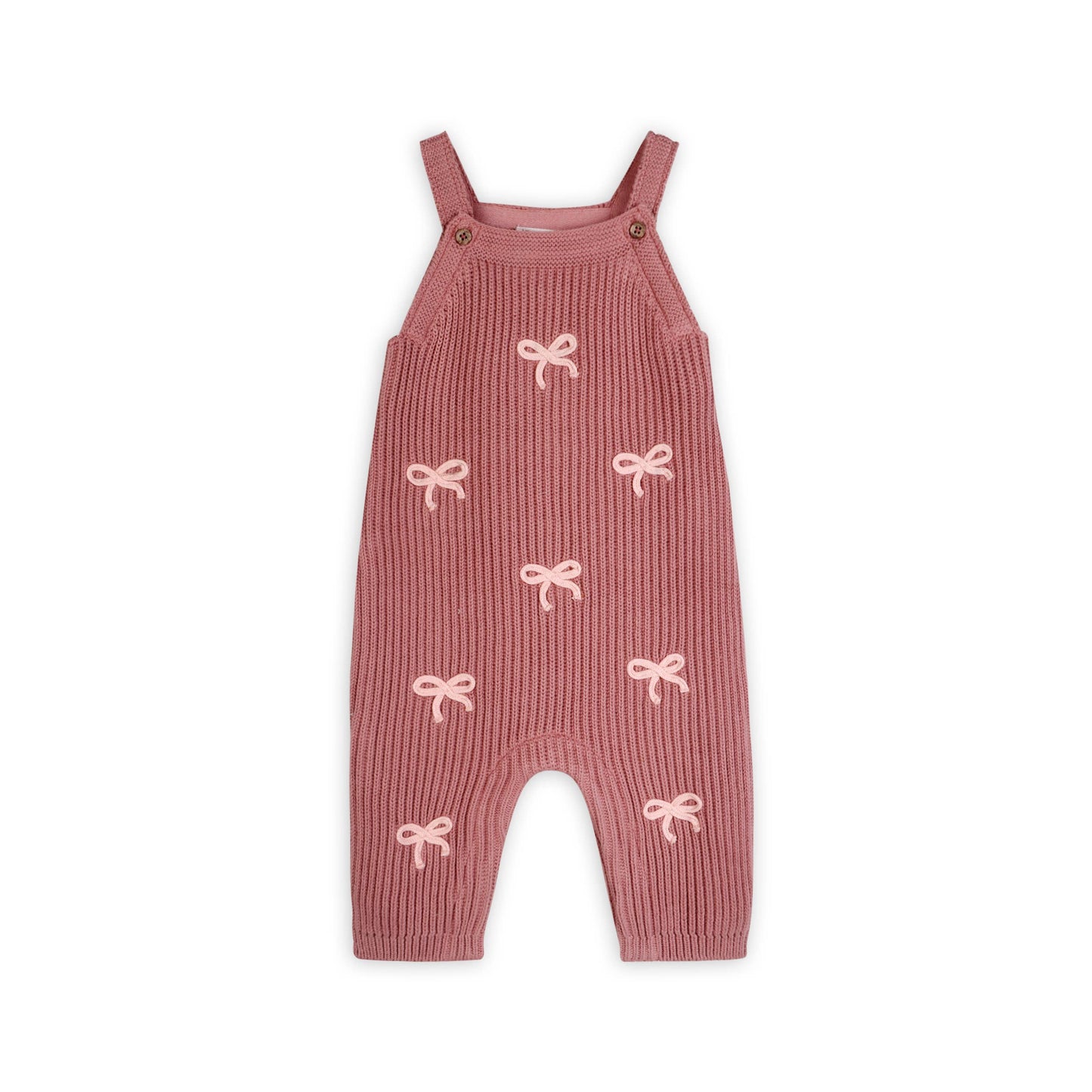 Sweet Bow Embroidered Sweater Knit Baby Jumpsuit (Organic)