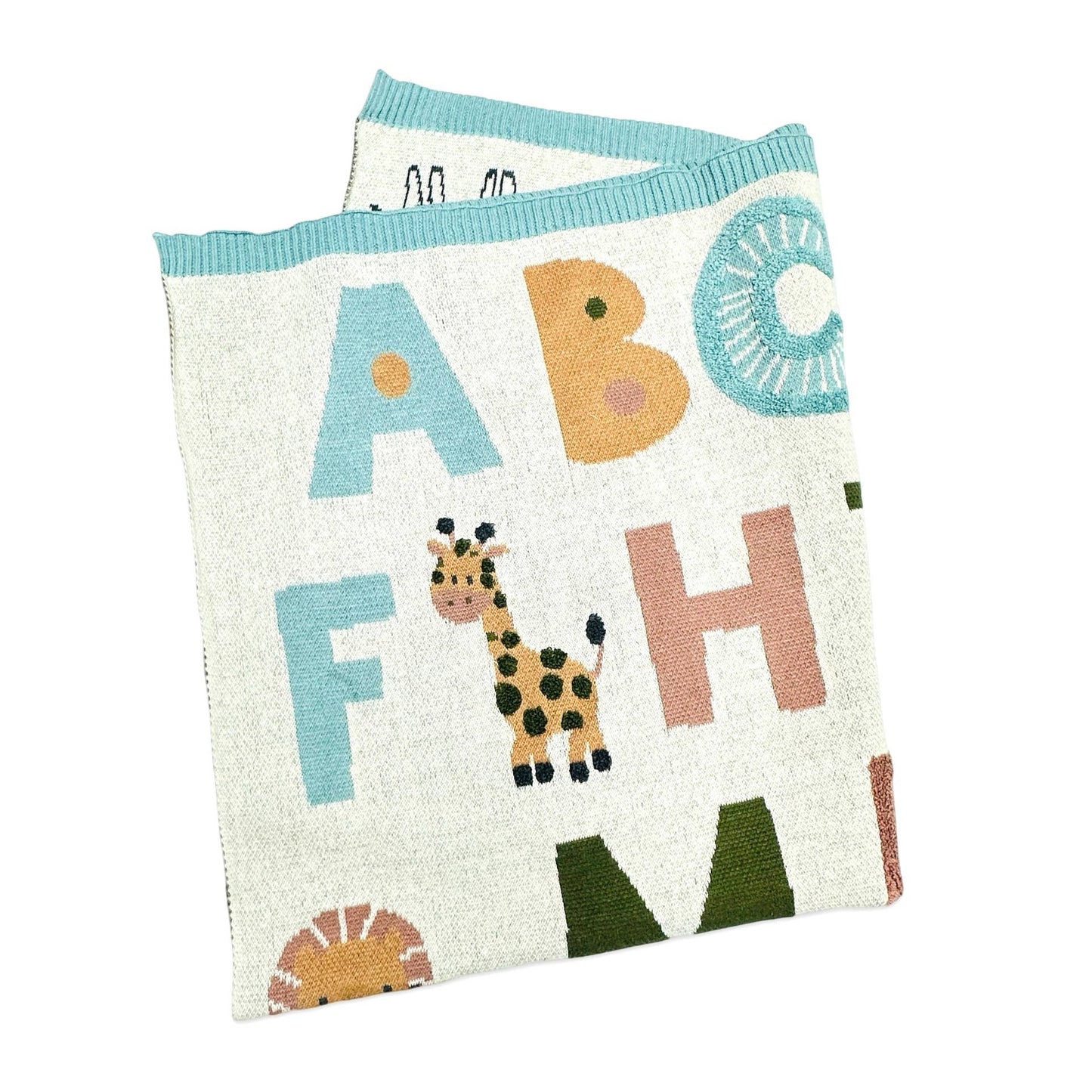 Alphabet Organic Sweater Knit Baby Blanket