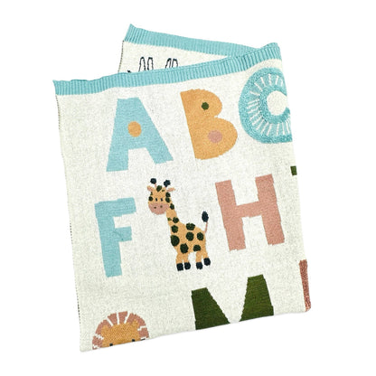 Alphabet Organic Sweater Knit Baby Blanket