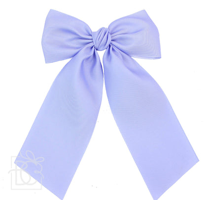Opaque Satin Bow w/Tails on Alligator Clip