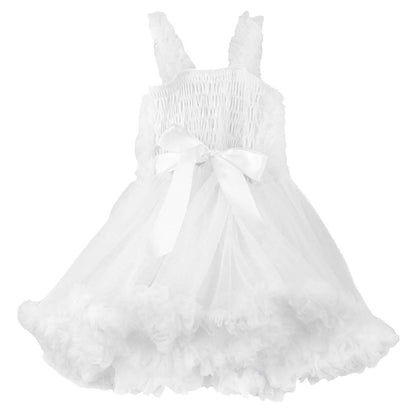 Girls White Tulle Sleeveless Princess Petti Dress