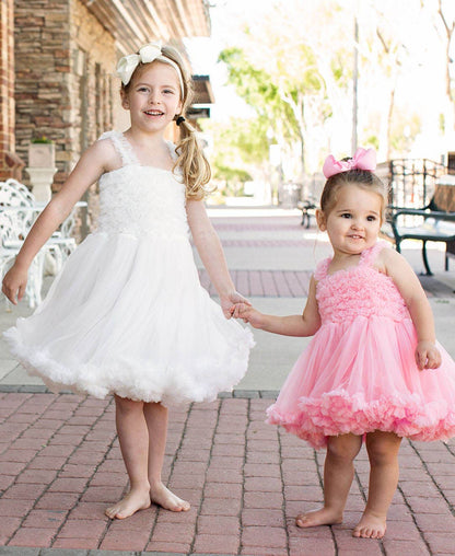 Girls White Tulle Sleeveless Princess Petti Dress
