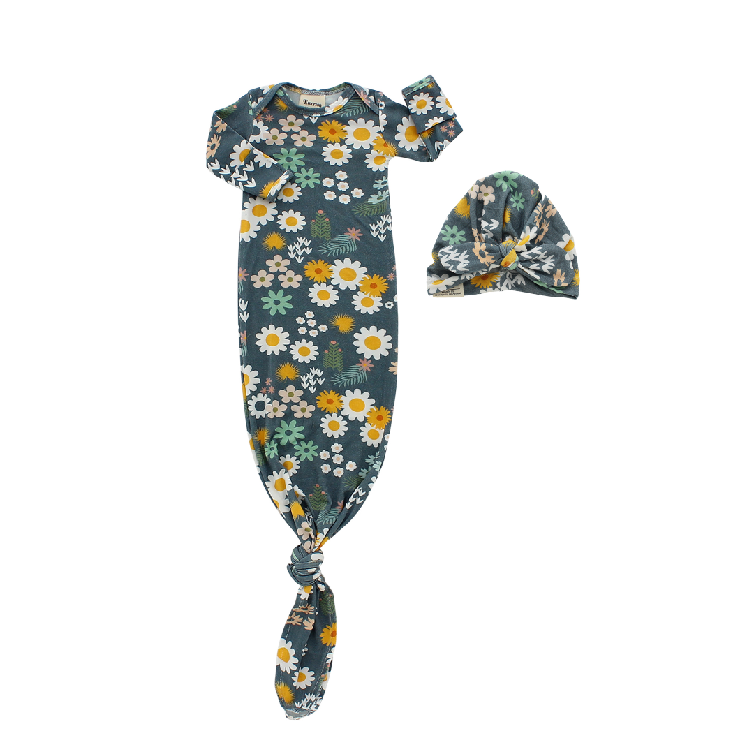 Bamboo Gown and Hat  Newborn Baby Gift Set