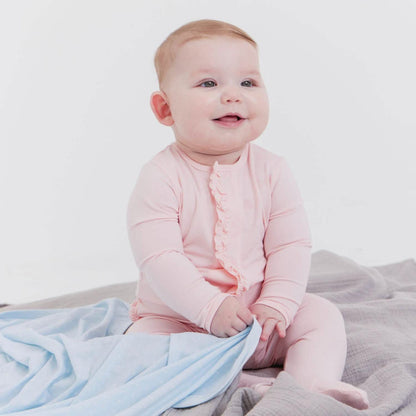 Magnetic Ruffle Footie - Pink Dogwood